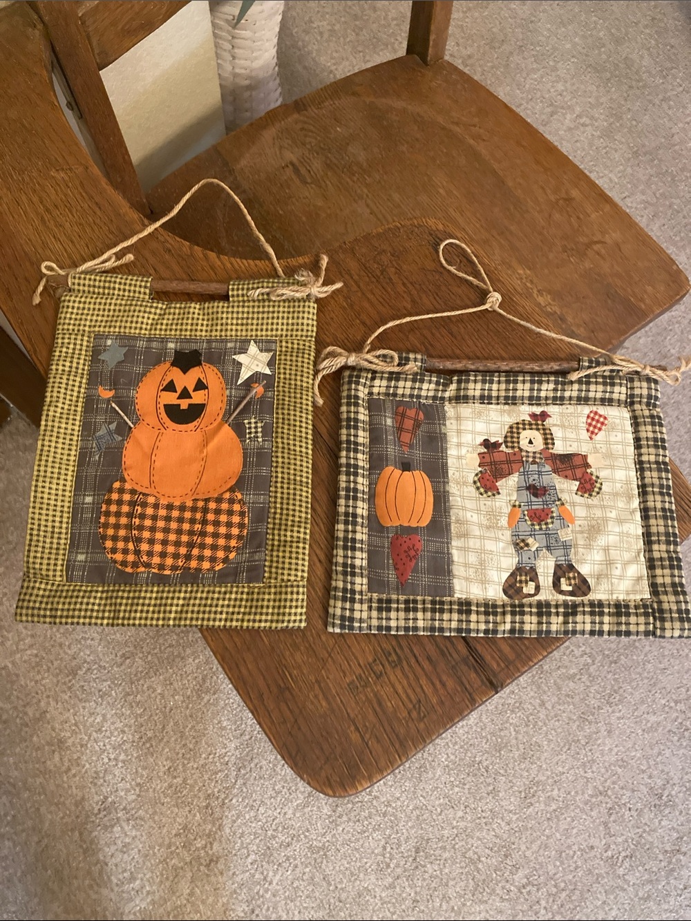 Primitive Halloween/Fall Quilted & Appliquéd Wall Hanging Bundle Like New!
